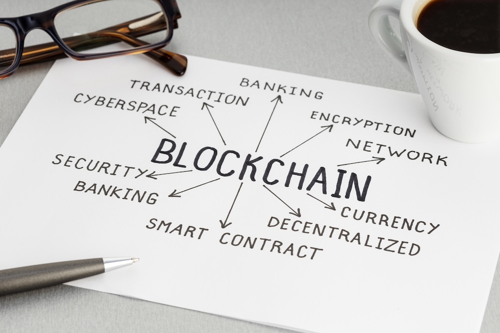 blockchain concept mapped out on paper