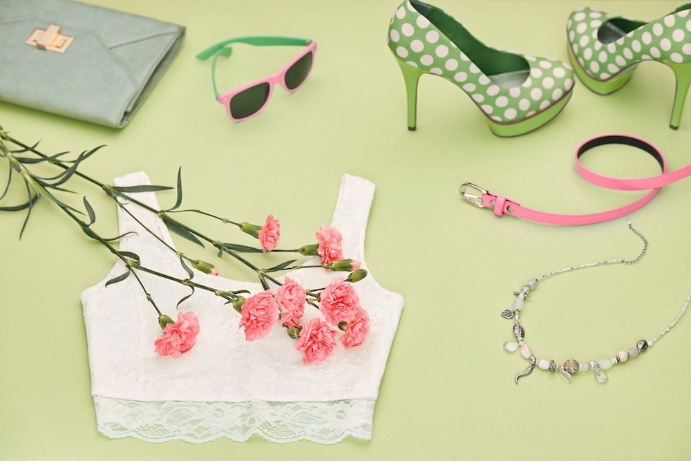 Spring fashion clothes and accessories
