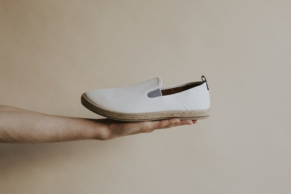 Men's white boat slip on shoes