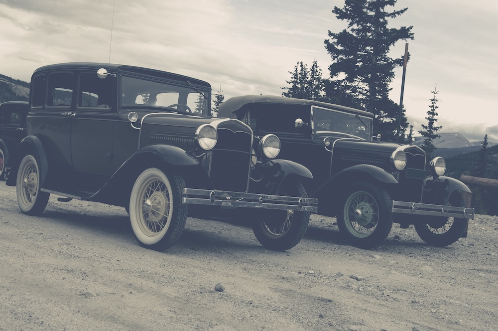 Old vintage cars from the 20th century
