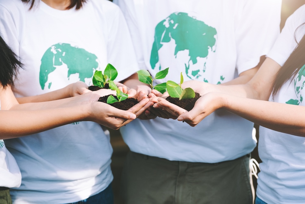 People volunteering for conservation