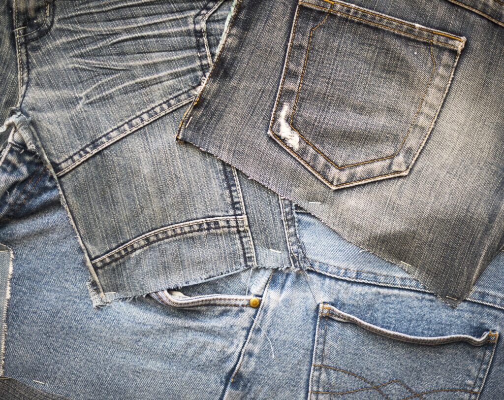 Variety of cut jeans distressed and raw