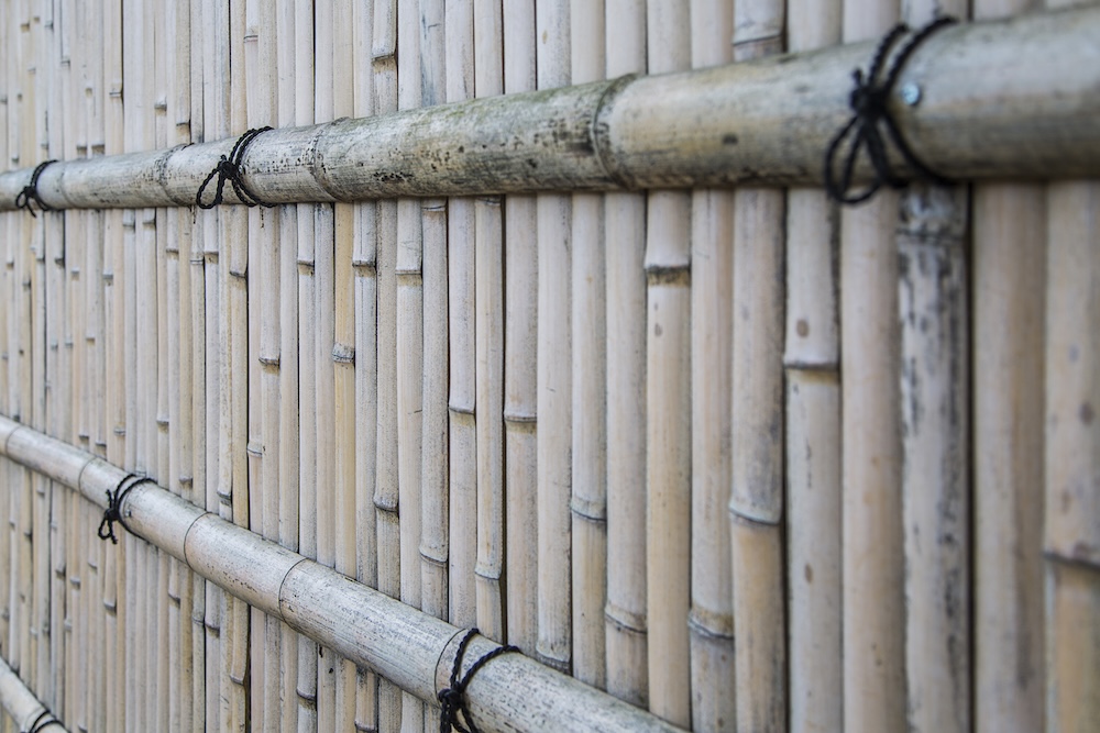 long well built bamboo fence