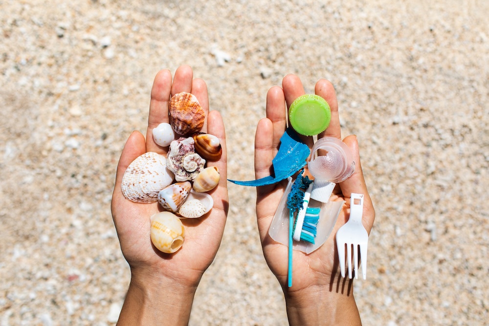 microplastics on the beach