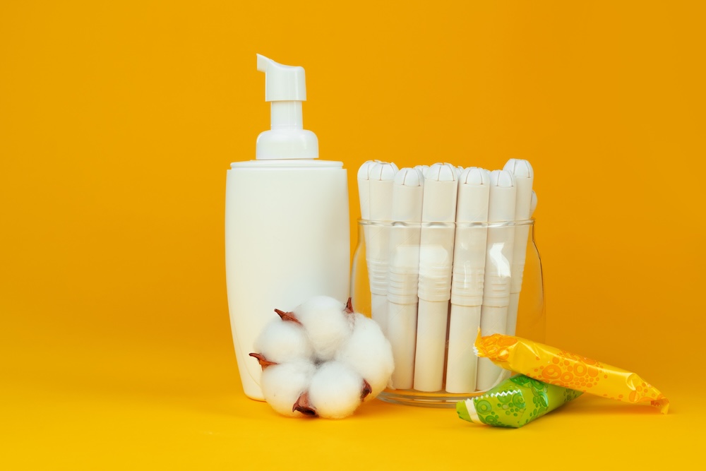 female bathroom toiletries