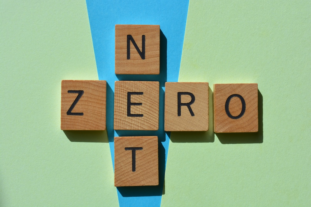 net-zero spelled out in wooden letters
