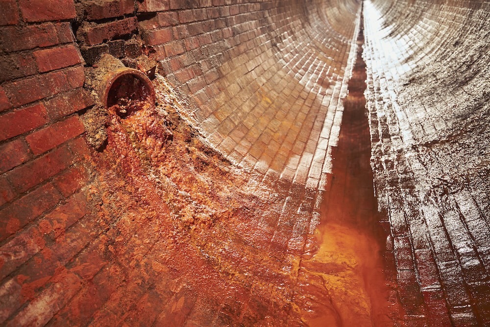 old sewage plant with water contamination