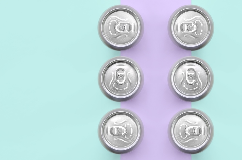 six pack of cola cans