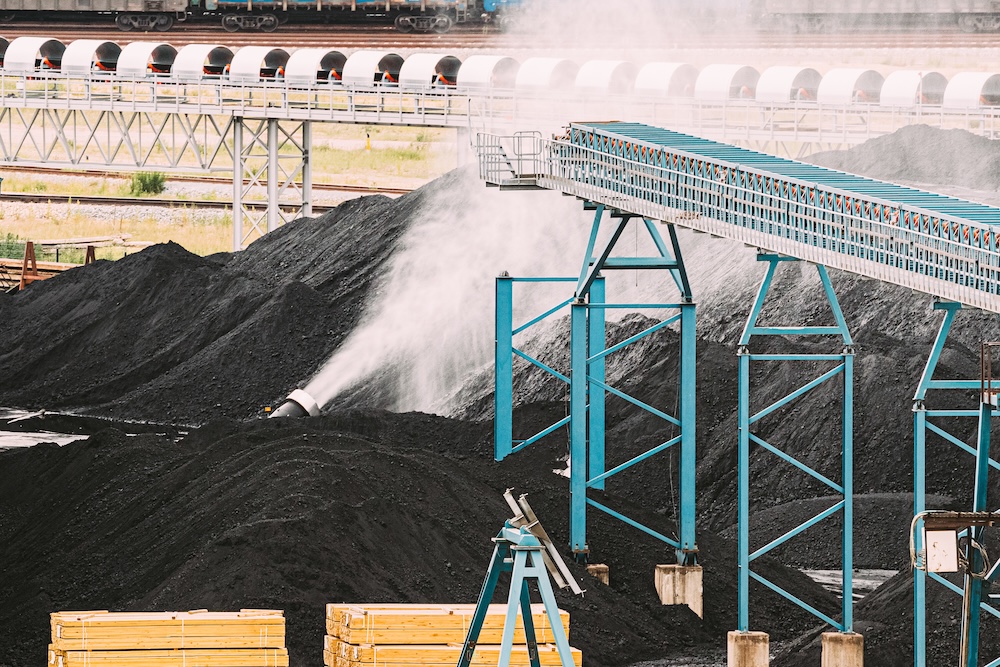 coal production mine near a rail station