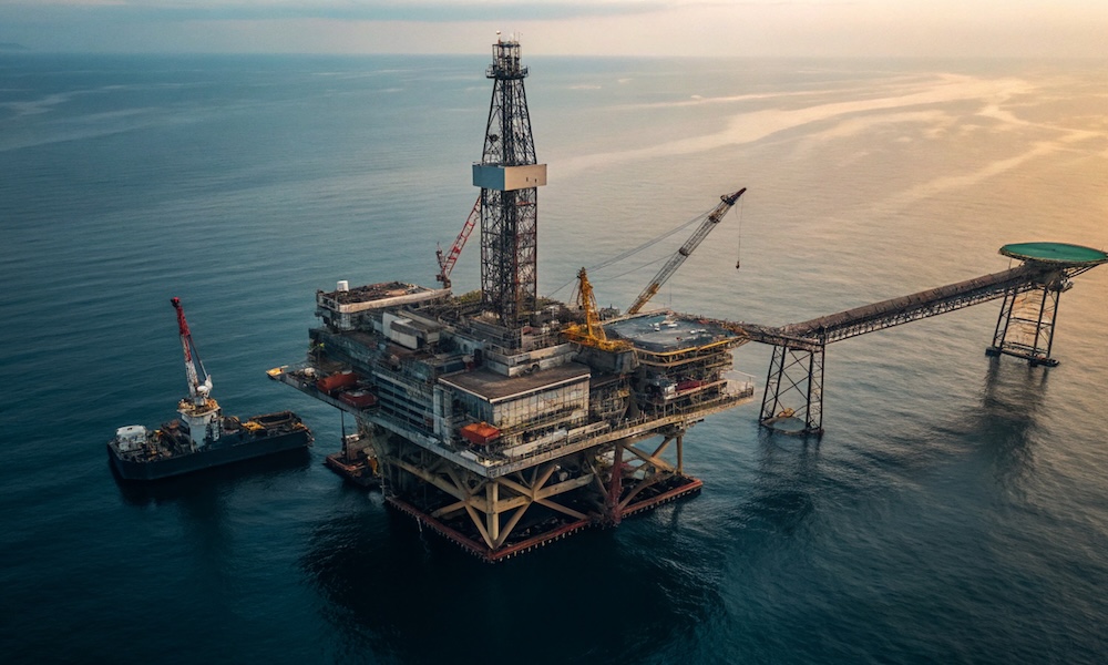 offshore drilling for gas and oil in the ocean