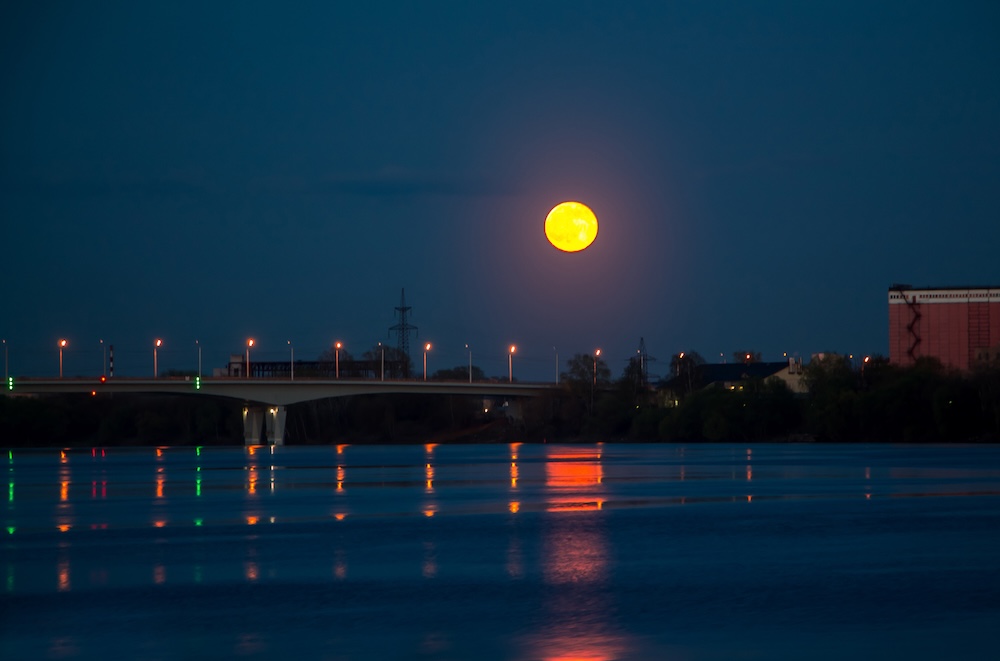 moonlight reflected on the ocean water