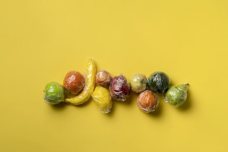 vegetables individually wrapped in shrink wrap