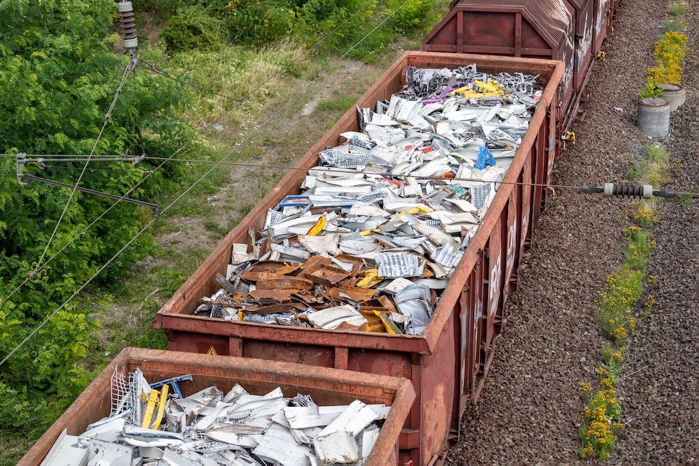 Cargo containers full of hazardous waste