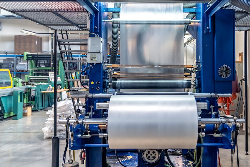 Production automation to make plastic bags