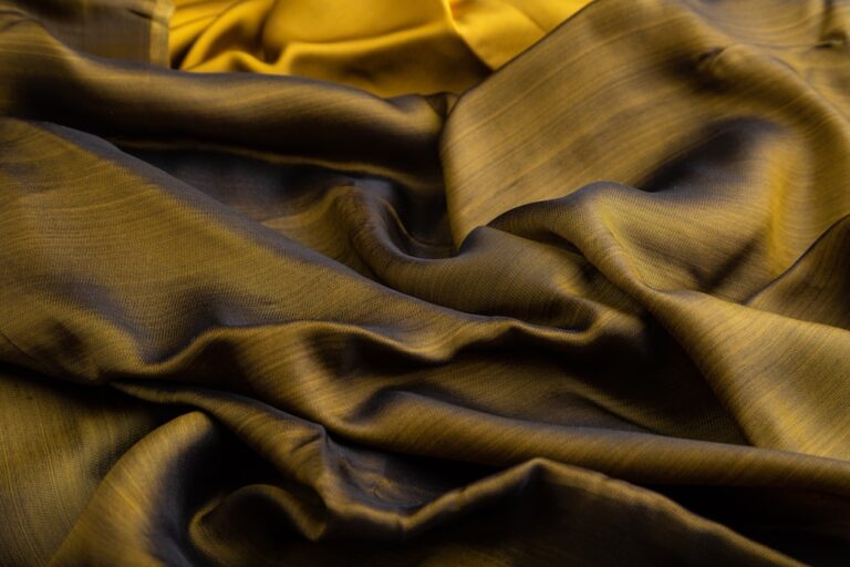 Dark gold and yellow silk fabric
