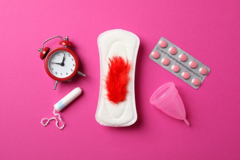Menstrual clock, pad, medication, tampon, and a reusable cup