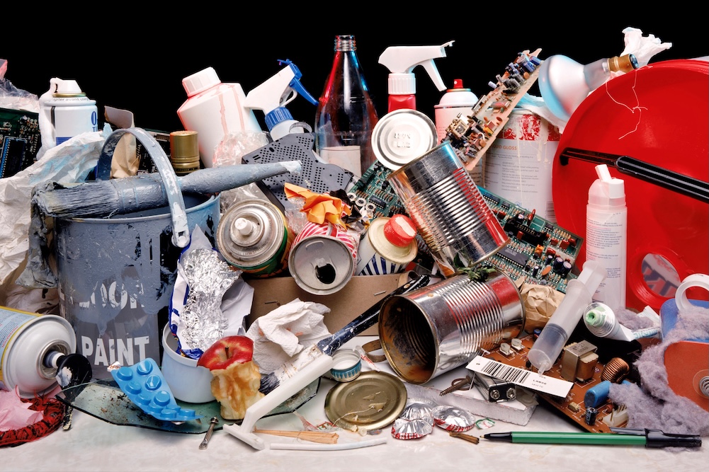 Household garbage piled up high