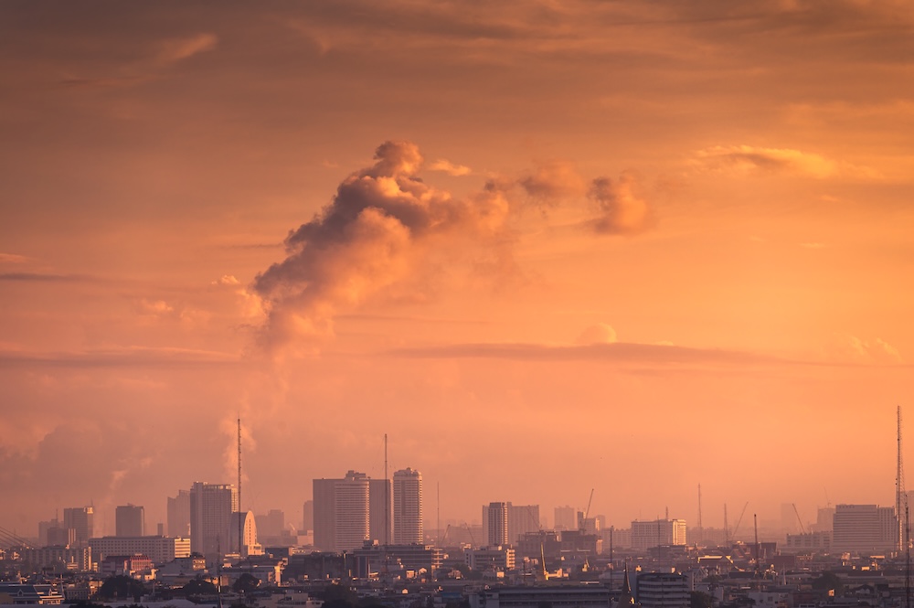 Chemical pollution over high rise buildings