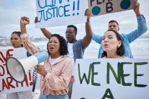 People protesting social injustice and climate change