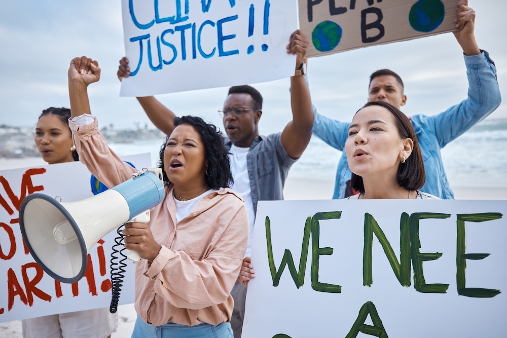 People protesting social injustice and climate change