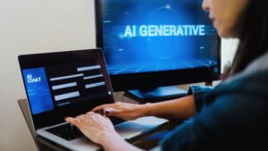 women using generative ai in her workplace