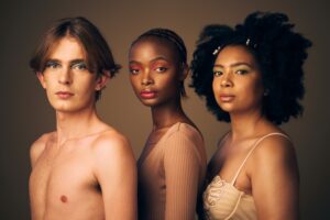 Diverse group of people with different beauty and skin color