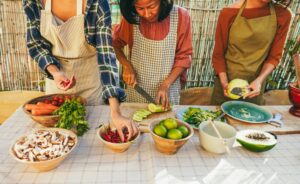 Preparing a eco-friendly meal for family gathering