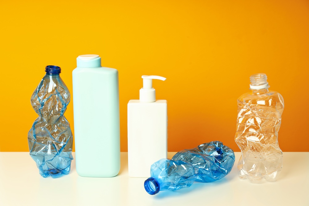 different types of plastics on a table