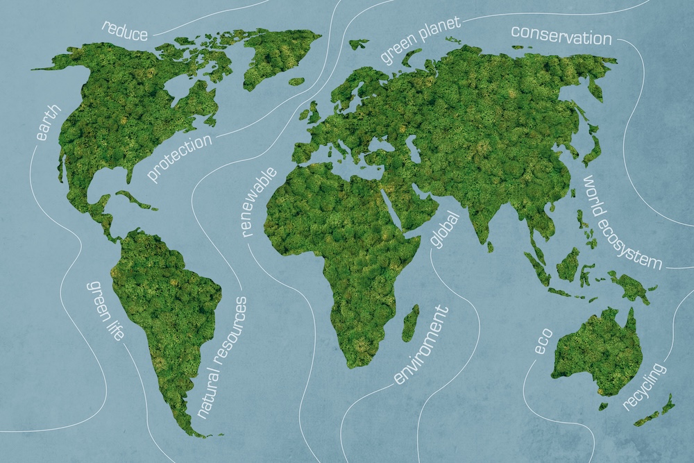 Green world embracing sustainable and eco-friendly terminology