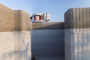 Construction site of a 3D printed home