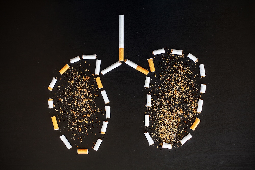 Cigarettes in the shape of lungs