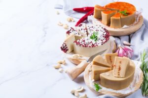 Vegan cheese spread on a table