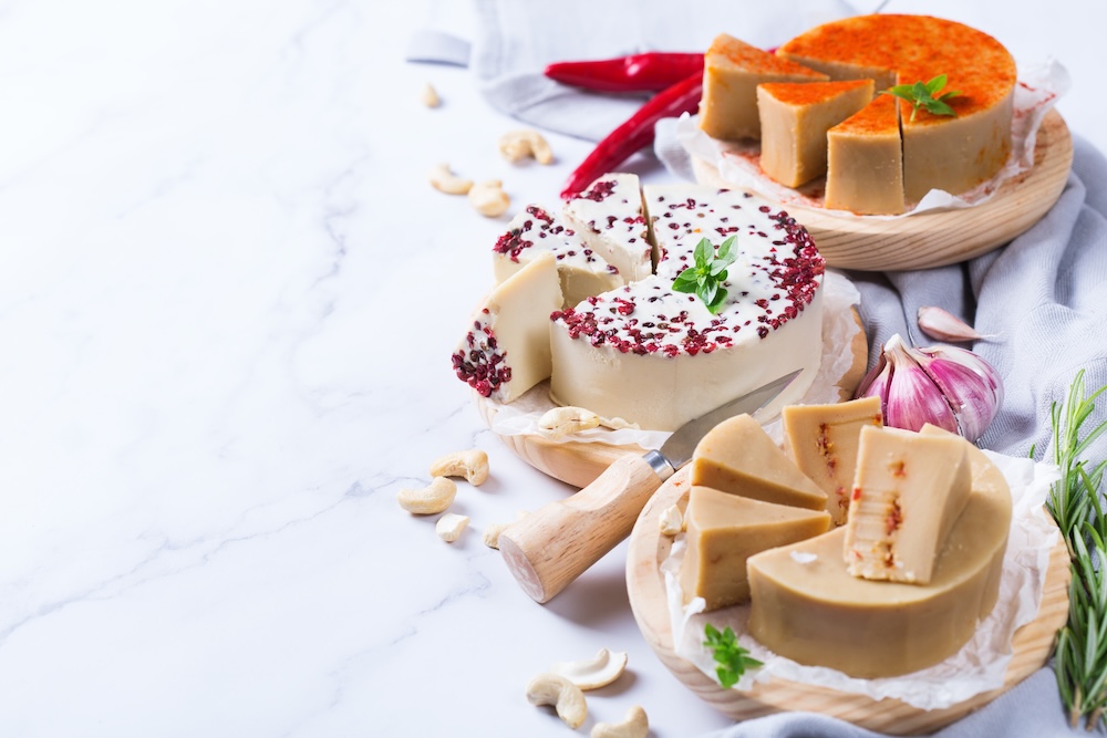 Vegan cheese spread on a table