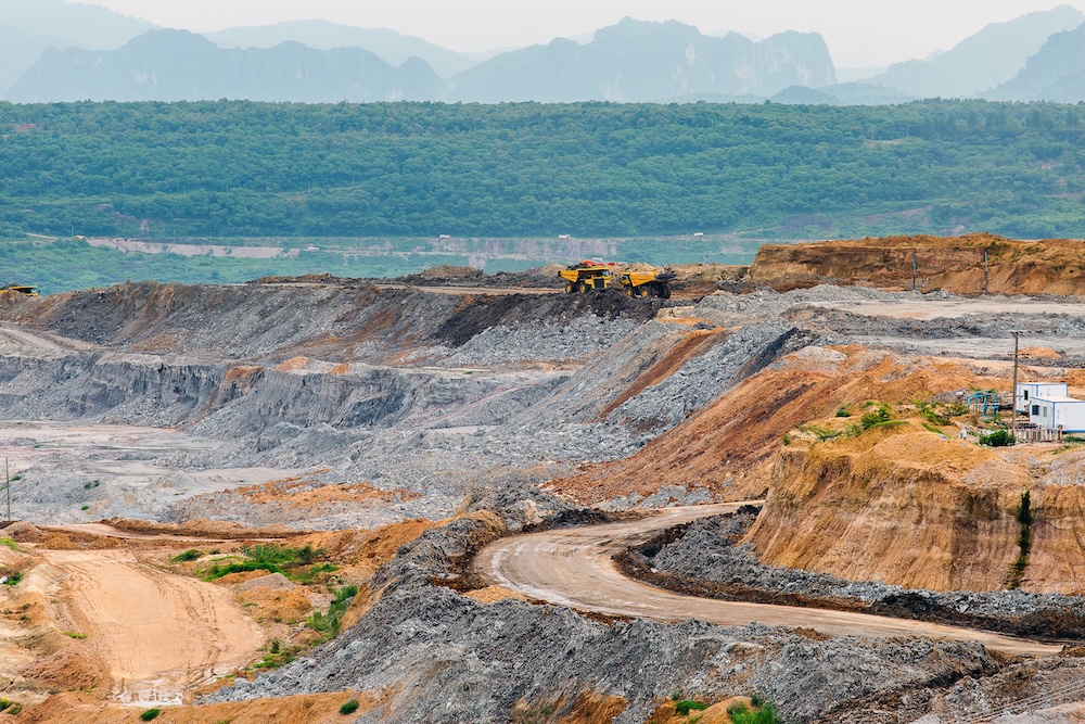 Large mining pit working in 2025