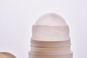 Roll on deodorant stick up close