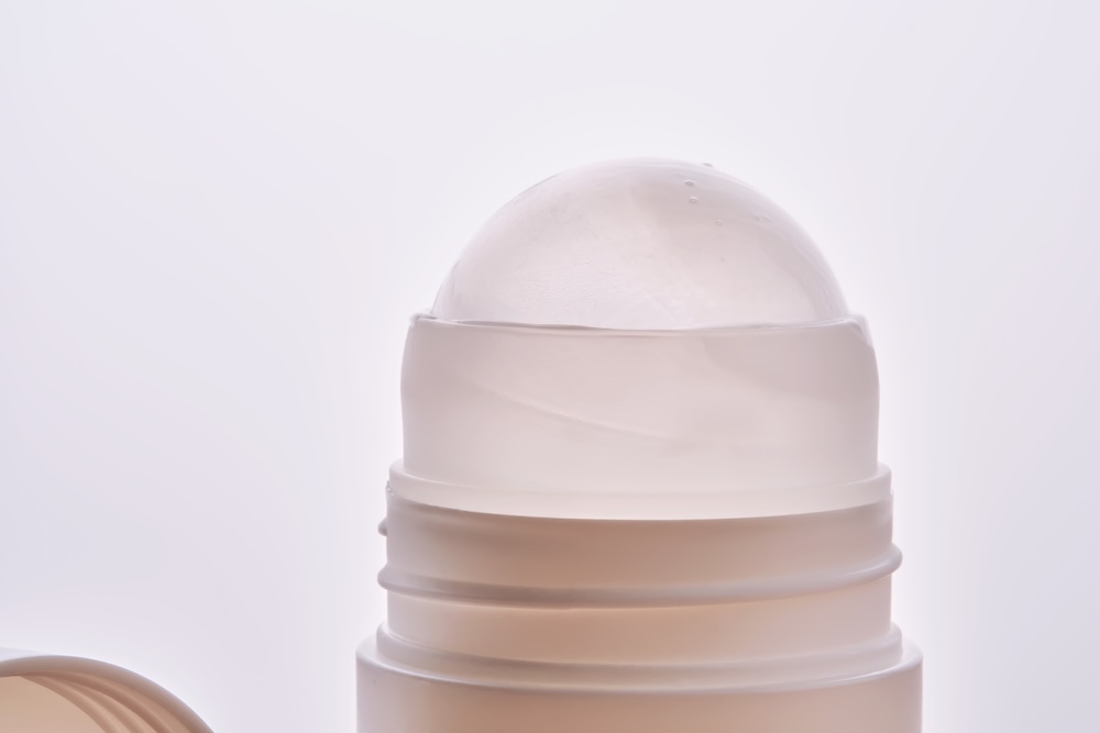 Roll on deodorant stick up close