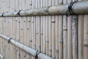 long well built bamboo fence