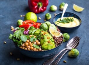 bowl of healthy plant-based ingredients