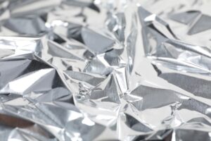 silver aluminum with crumpled texture