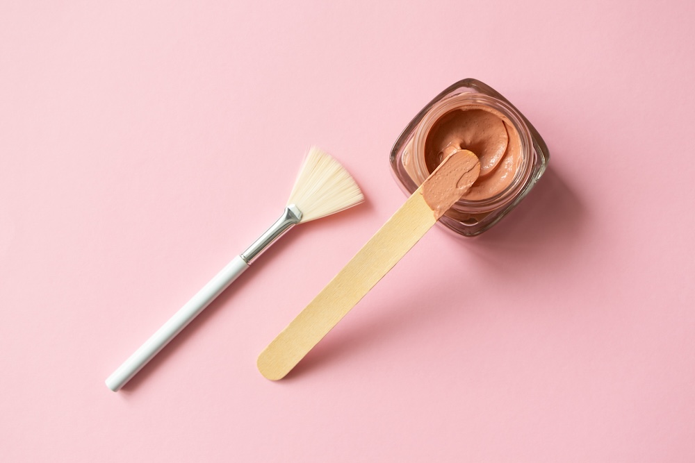 DIY pink mask or foundation in a small jar