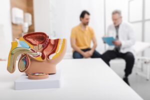 anatomy of male reproductive system on a doctors table