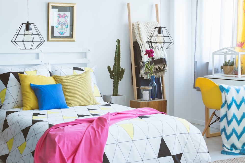 bedroom full of decorations and accents