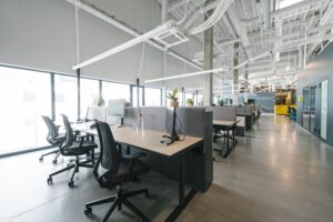 modern empty office space with desks