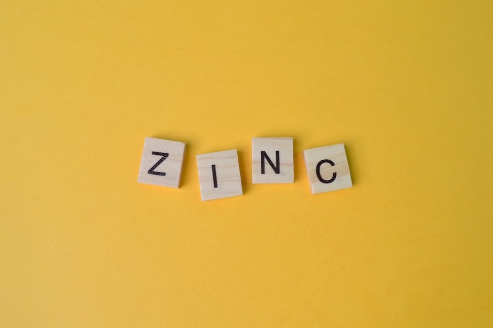 wood letters spelling zinc