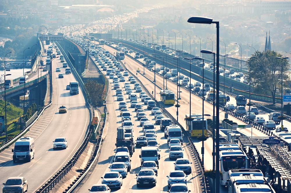 traffic jam on a massive highway