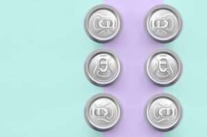 six pack of cola cans