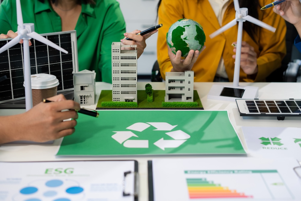 people discussing environmental data