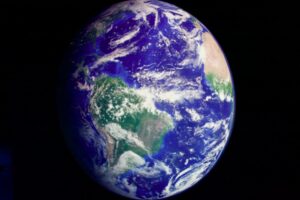 earth with sun on the right side
