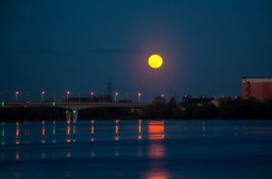 moonlight reflected on the ocean water