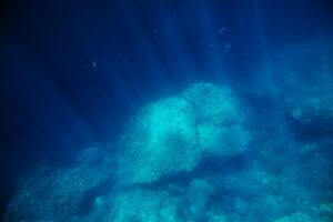underwater seabed empty with bluelight
